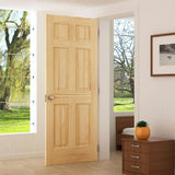 28 in. x 80 in. x 1.375 in. 6 Panel Colonial Double Hip Pine Interior Door Slab - Super Arbor