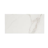 Style Selections Calacatta Polished White 6-in x 12-in Polished Porcelain Marble Subway Floor Tile