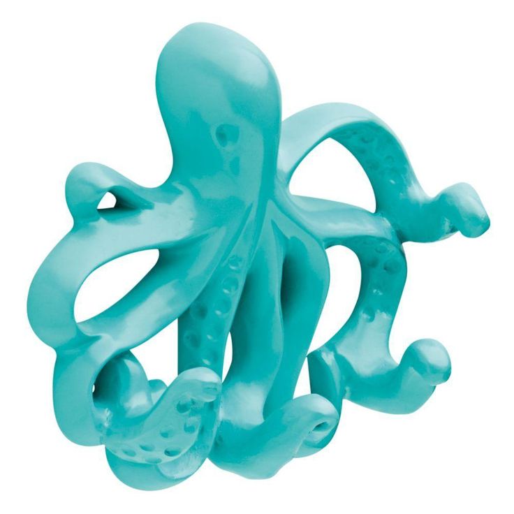 5-1/3 in. Teal Octopus Wall Hook