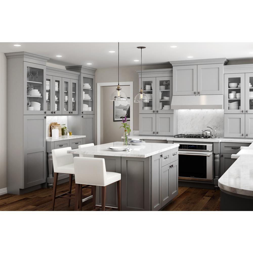 Tremont Assembled 23.25 x 96 x .25 in. Tall Cabinet Skin in Pearl Gray - Super Arbor
