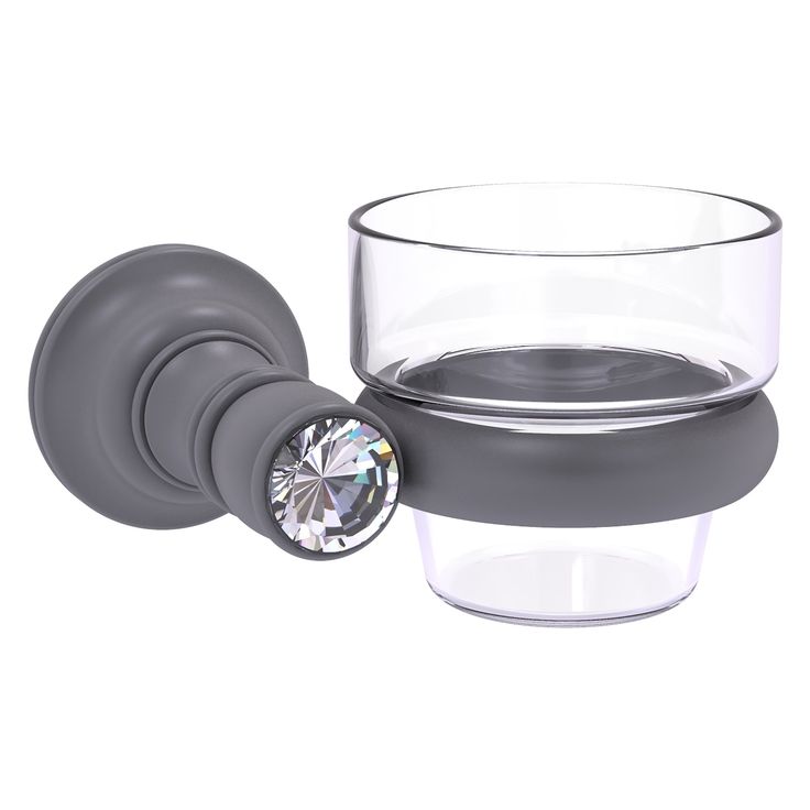 Allied Brass Carolina Crystal Matte Gray Brass Bath Accessory Set