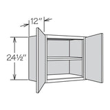 allen + roth Aveley 24-in W x 24.5-in H x 12-in D Linen Maple Door Wall Semi-Custom Cabinet