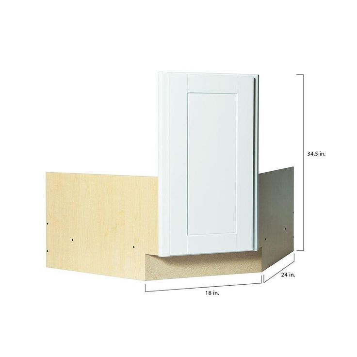 Shaker Partially Assembled 36 x 34.5 x 24 in. Corner Sink Base Kitchen Cabinet in Satin White