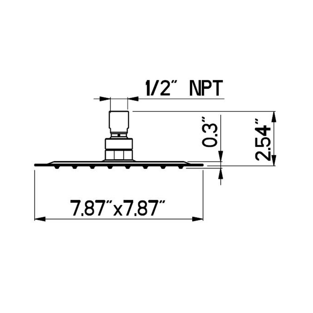 Piano 1-Pattern 1.75 GPM 7.87 in. Ceiling Mount Square Shower Head in Brushed Nickel - Super Arbor