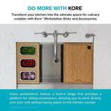 16.75 in. Workstation Kitchen Sink Composite Serving Board Set with Rectangular Stainless Steel Bowls