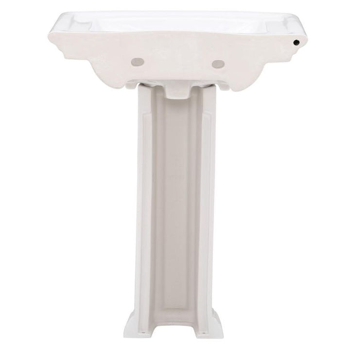 Washington 650 25 in. Pedestal Combo Bathroom Sink in White