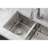 Avenue Drop-in/Undermount Stainless Steel 33 in. 50/50 Double Bowl Kitchen Sink with Bottom Grid - Super Arbor