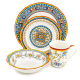 Duomo 16-Piece Patterned Multicolor/Italian Design Stoneware Dinnerware Set (Service for 4)
