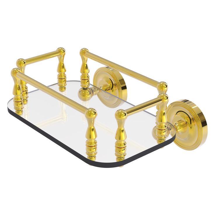 Allied Brass Prestige Regal Collection Wall Mounted Glass Guest Towel Tray in Antique Copper