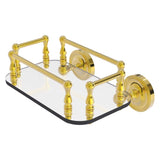 Allied Brass Prestige Regal Collection Wall Mounted Glass Guest Towel Tray in Antique Copper