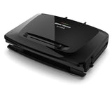 8 Serving Removable Plate Electric Indoor Grill and Panini Press, Black