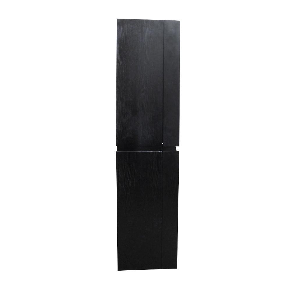 Mannheim 15.6 in. W x 15 in. D x 61.6 in. H Wall Mounted Linen Cabinet in Black - Super Arbor