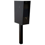Vacation Black Post Mounted Locking Mailbox - Super Arbor