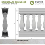 Ekena Millwork Fiberthane Arcadian Balustrade 192 in. L x 32 in. H Fiberglass Railing Kit
