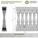 Ekena Millwork Fiberthane Bradford Balustrade 36 in. L x 38 in. H Fiberglass Railing Kit