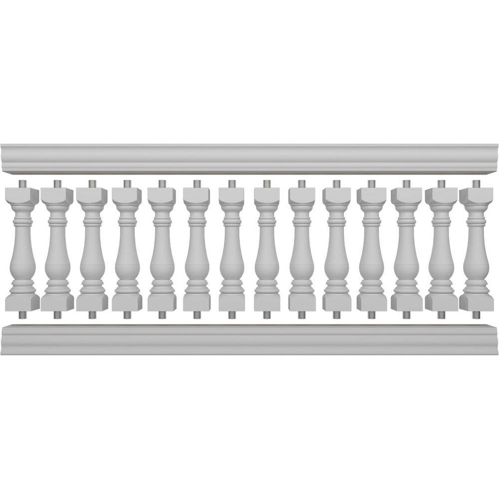 Ekena Millwork Fiberthane Bradford Balustrade 96 in. L x 38 in. H Fiberglass Railing Kit