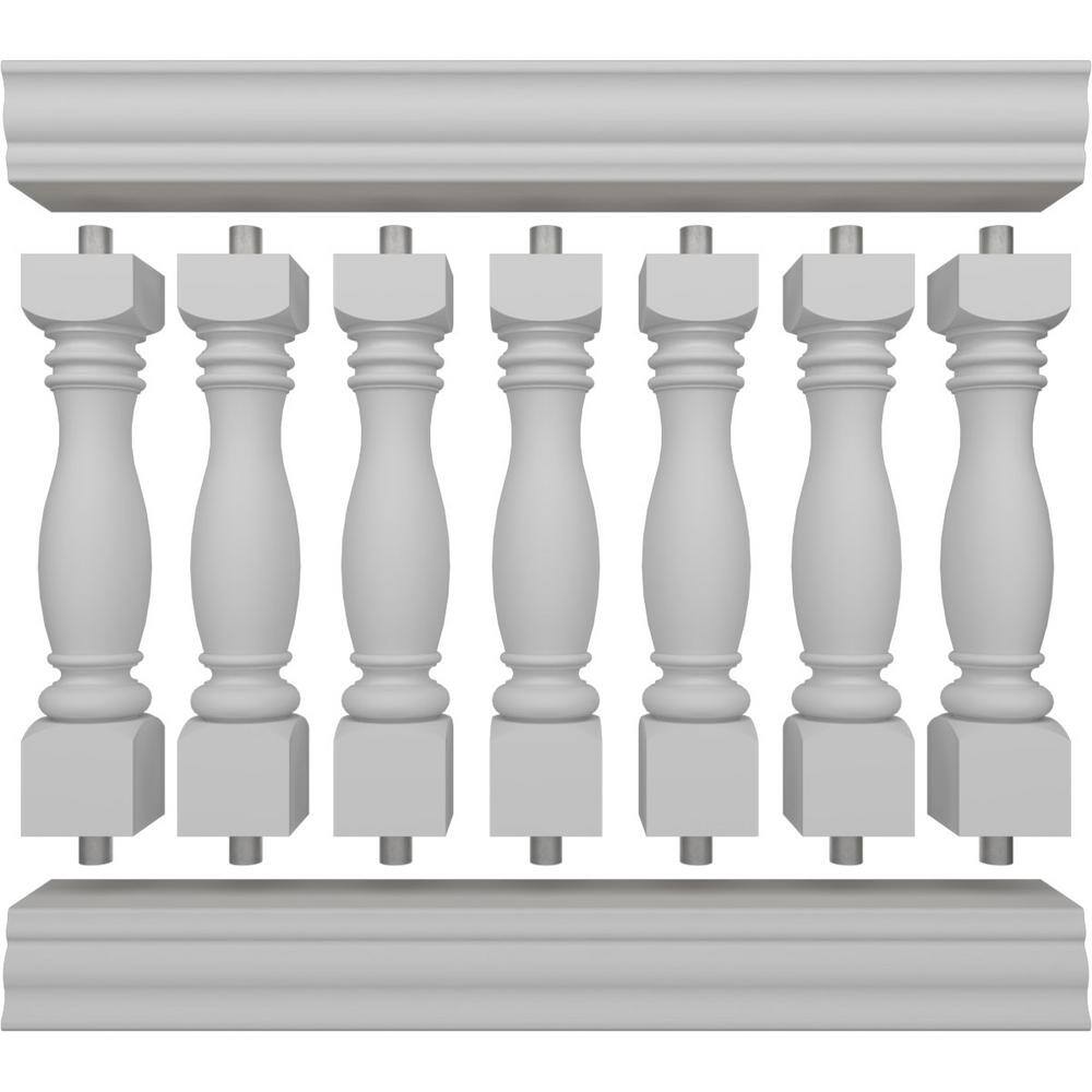 Ekena Millwork Fiberthane Embassy Balustrade 48 in. L x 40 in. H Fiberglass Railing Kit