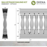 Ekena Millwork Fiberthane Embassy Balustrade 48 in. L x 40 in. H Fiberglass Railing Kit