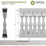 Ekena Millwork Fiberthane Legacy Balustrade 36 in. L x 42 in. H Fiberglass Railing Kit
