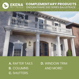 Ekena Millwork Endurathane 500 Series 1 in. H x 1 in. W White Resin Stair Railing Kit