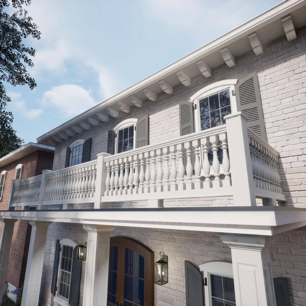 Ekena Millwork Endurathane 500 Series 3.125 in. H x 144 in. W White Resin Stair Railing Kit