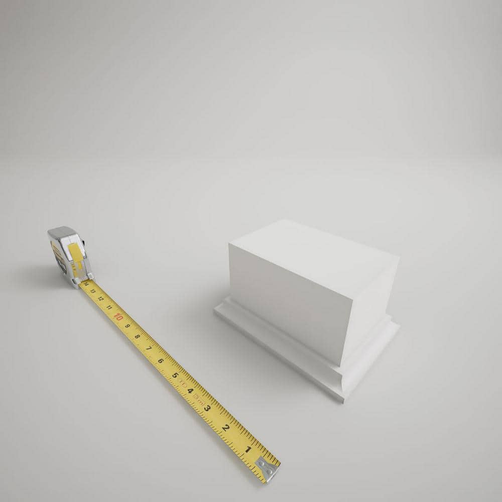 Ekena Millwork Balustrade Rail Support Block 4 in. H x 7.25 in. W White Resin Stair Railing Kit