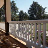 Ekena Millwork Balustrade Rail Support Block 4 in. H x 7.25 in. W White Resin Stair Railing Kit