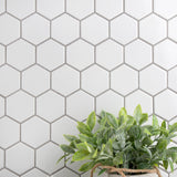 Merola Tile Metro Hex 2" Glossy White Porcelain Mosaic, 11-1/8 in. x 12-5/8 in. Sheet (9.64 sq. ft. per Case)