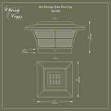 CLASSY CAPS Prestige 6 in. x 6 in. Outdoor Electroplated Copper LED Solar Post Cap (2-Pack)