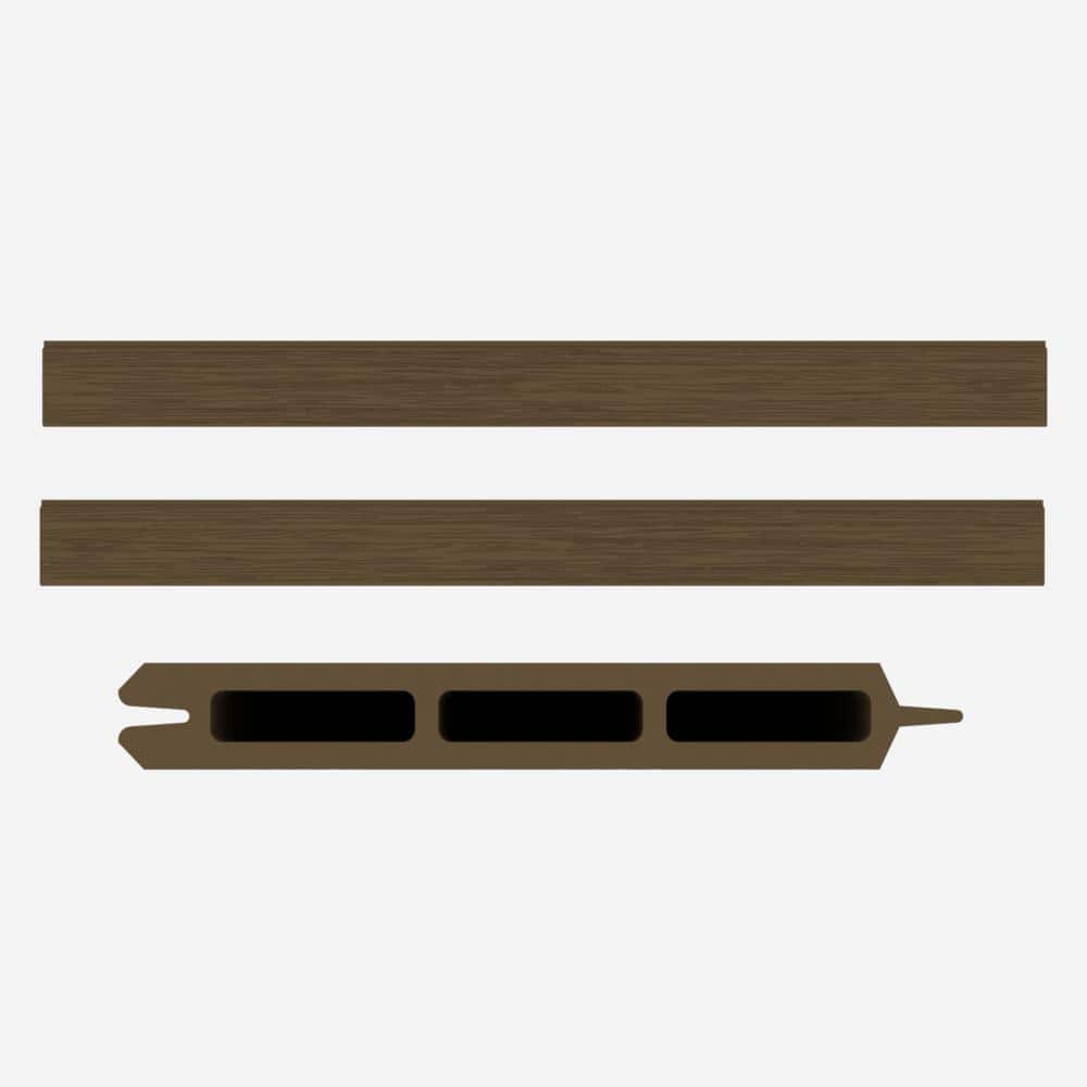 LH EP Complete Kit 6 ft. x 6 ft. Embossed Brown WPC Composite Fence Panel with Bottom Squared Holders and Post Kits (1-set)