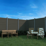LH EP Complete Kit 6 ft. x 6 ft. Embossed Brown WPC Composite Fence Panel with Pronged Holders and Post Kits (2-set)