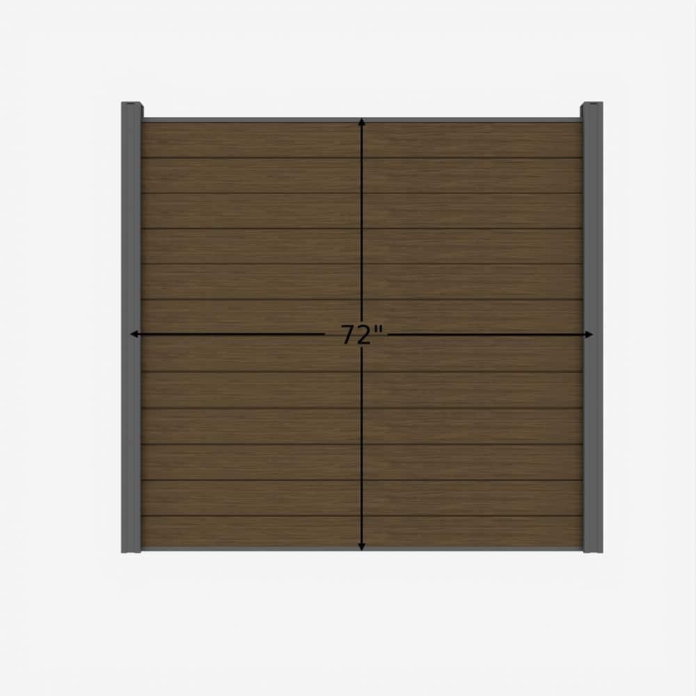 LH EP Complete Kit 6 ft. x 6 ft. Embossed Brown WPC Composite Fence Panel with Pronged Holders and Post Kits (2-set)