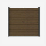 LH EP Complete Kit 6 ft. x 6 ft. Embossed Brown WPC Composite Fence Panel with Bottom Squared Holders and Post Kits (5-set)