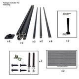 LH EP Complete Kit 6 ft. x 6 ft. Embossed Gray WPC Composite Fence Panel with Bottom Squared Holders and Post Kits (1-set)