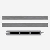 LH EP Complete Kit 6 ft. x 6 ft. Embossed Gray WPC Composite Fence Panel with Bottom Squared Holders and Post Kits (1-set)