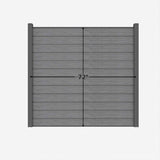 LH EP Complete Kit 6 ft. x 6 ft. Embossed Gray WPC Composite Fence Panel with Bottom Squared Holders and Post Kits (1-set)
