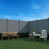 LH EP Complete Kit 6 ft. x 6 ft. Embossed Gray WPC Composite Fence Panel with Pronged Holders and Post Kits (2-set)