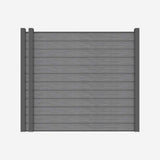 LH EP Complete Kit 6 ft. x 6 ft. Embossed Gray WPC Composite Fence Panel with Pronged Holders and Post Kits (2-set)