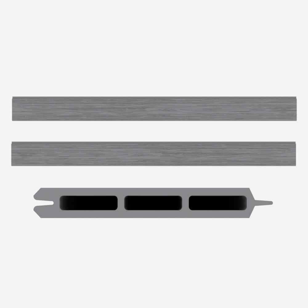 LH EP Complete Kit 6 ft. x 6 ft. Embossed Gray WPC Composite Fence Panel with Pronged Holders and Post Kits (2-set)