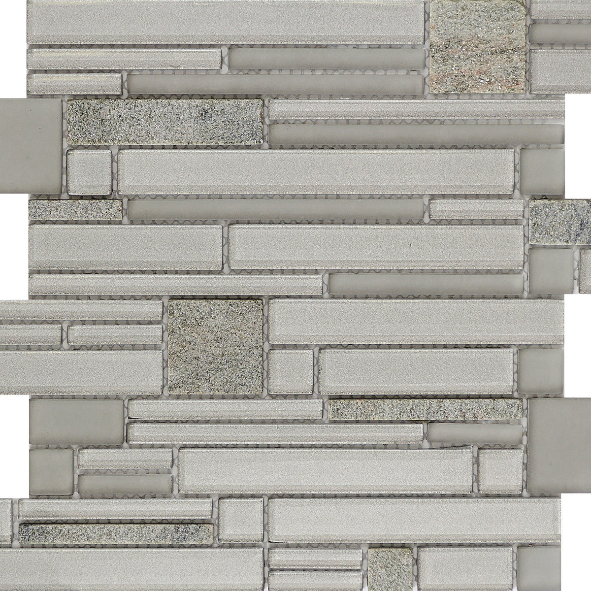 Emser Entity 15-Pack Spirit Stone and Glass Border Tile, 12 in. x 12 in. Mesh-Mounted