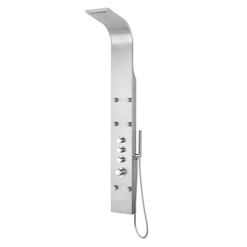 ANZZI Fontan Brushed Steel 6-Spray Shower Panel System (Valve Included)