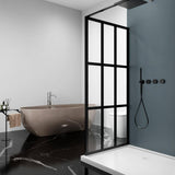 ES-DIY 34 in. W x 72 in. H Fixed Single Panel Framed Shower Door in Black Finish with Clear Glass