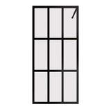 ES-DIY 34 in. W x 72 in. H Fixed Single Panel Framed Shower Door in Black Finish with Clear Glass