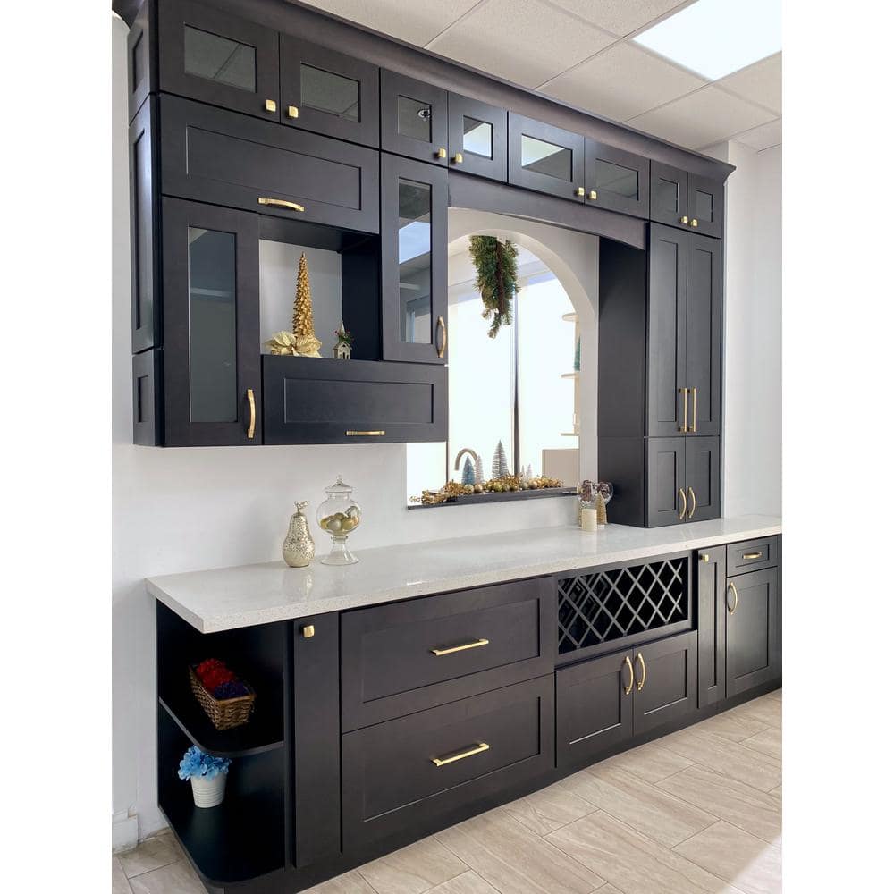 Bremen Cabinetry Bremen Ready to Assemble 30x34.5x24 in. Shaker Base Cabinet with 1-Drawer and 2-Door in Espresso