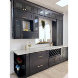 Bremen Cabinetry Bremen Ready to Assemble 9x42x12 in. Shaker Wall Cabinet with 1-Door and 3 Adjustable Shelves in Espresso