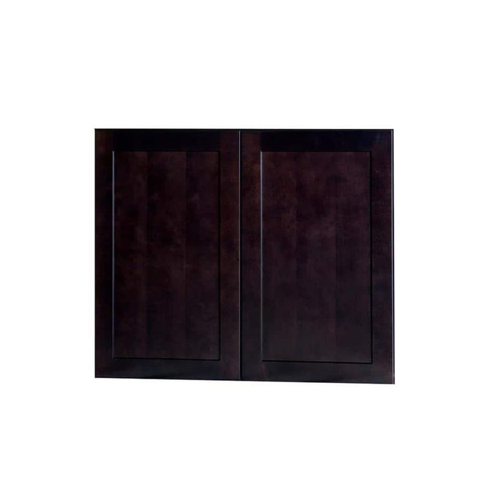 Bremen Cabinetry Bremen Ready to Assemble 36x30x12 in. Shaker Wall Cabinets with 2-Door and 2 Adjustable Shelves in Espresso