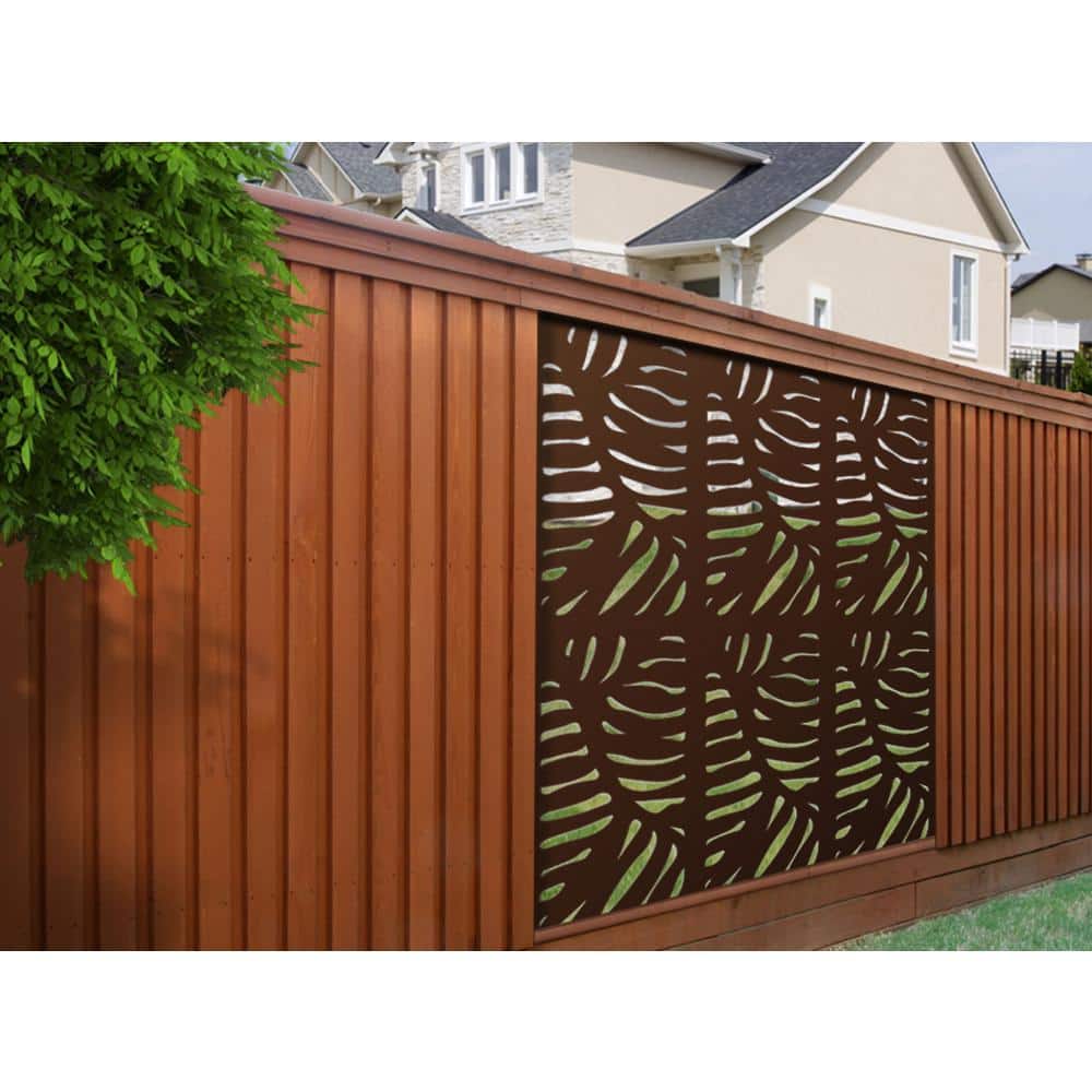 4 ft. x 2 ft. Espresso Brown Decorative Composite Fence Panel in Cabo Design