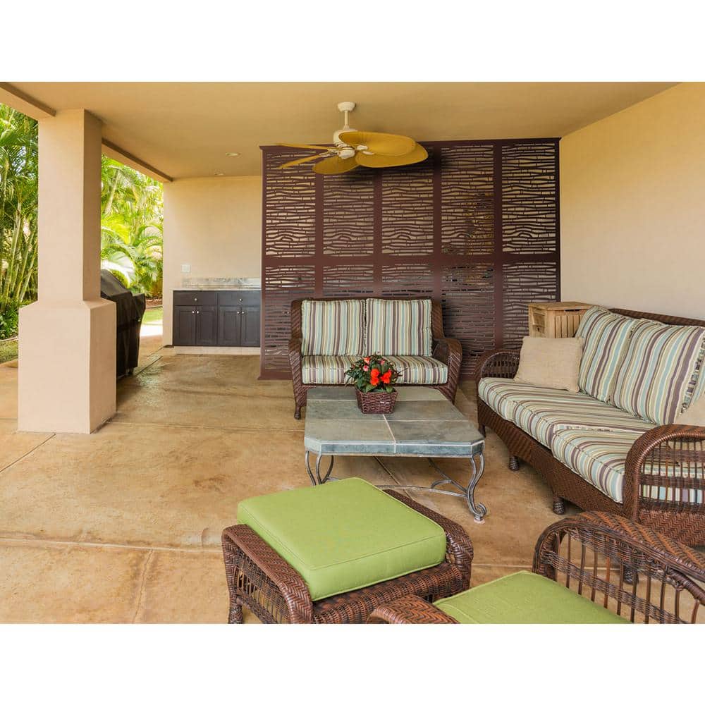4 ft. x 2 ft. Espresso Brown Decorative Composite Fence Panel in Bamboo Design