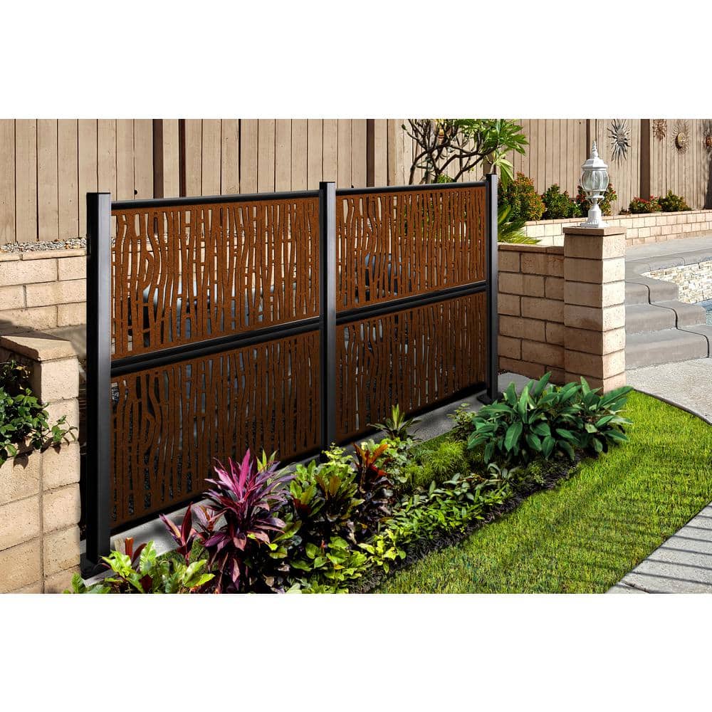 4 ft. x 2 ft. Espresso Brown Decorative Composite Fence Panel in Bamboo Design