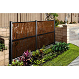 4 ft. x 2 ft. Espresso Brown Decorative Composite Fence Panel in Bamboo Design